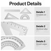 4pcs Tools Student Rulers Set Metal Protractor Set Triangular Geometry