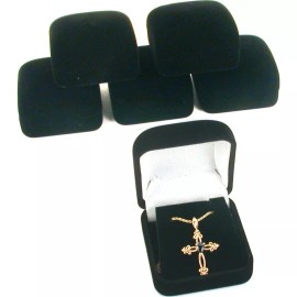 FindingKing 6 Black Flocked Earring & Pendant Gift Boxes