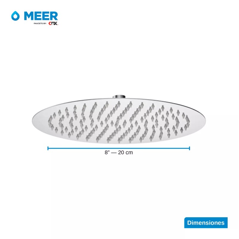 CNX Meer Regadera Redonda Multiposición De Acero Inox Satinado