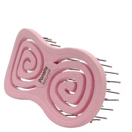 PONETTE Natural Travel Hair Brush ECO Compact Eco Friendly Anti Pull Pink Massage Brush Made from Natural Wheat Fibres 100% Recyclable Spanish Brand