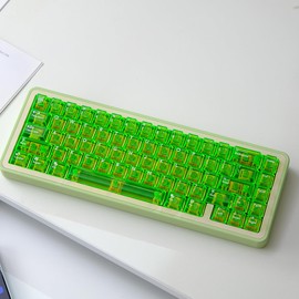 114 Keys Transparent Keycaps PC Cherry Profile Bright Green Clear Keycaps Set Fit for Cherry Mx Switches Mechanical Keyboard