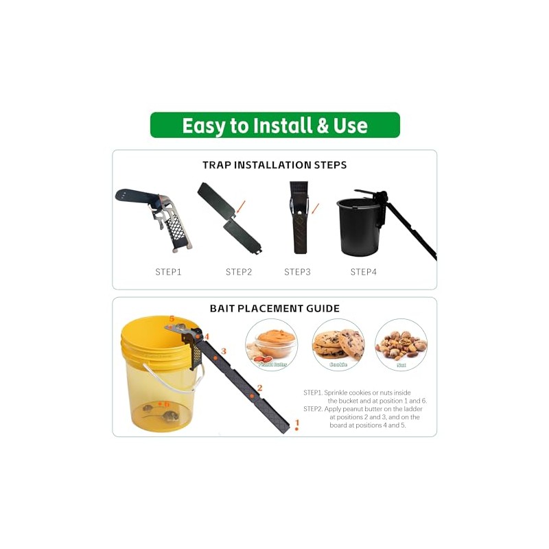 Bucket Mouse Trap 4 Pack for Mice & Rats, Walk