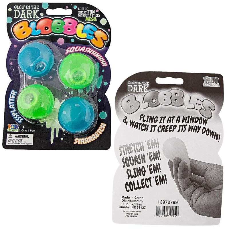 Fun Express Glow-in-the-Dark Blobbles - 24 Pieces