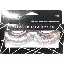 Diamond Eyelash Kit/Party Girl Long Silver metallic and adhesive