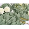 Lykoow 15 Packs Sage Green Cheesecloth Table Runner, 13 Ft
