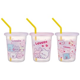 Skater (Skater) Straw Attached Tumbler 3-Piece Set 320ml Made in Japan Love Ease SIH3ST-A
