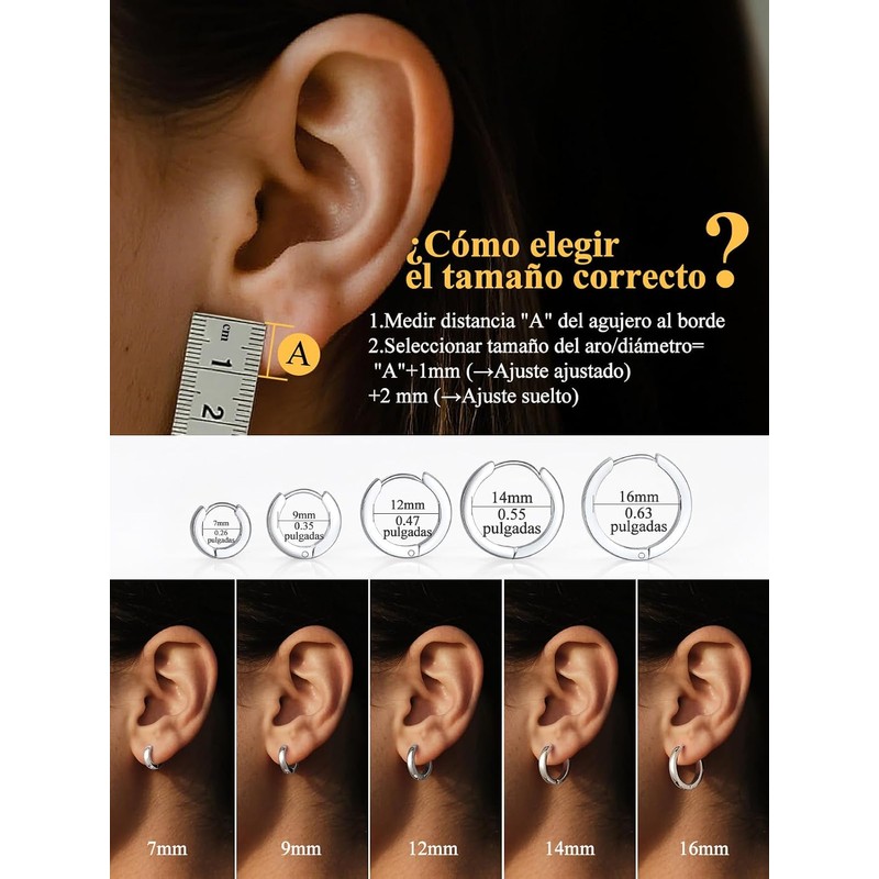 Arracadas Huggie de Mujer en Plata – Acero Inoxidable U7