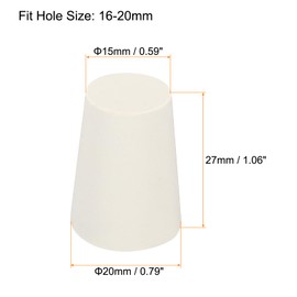 sourcing map Rubber Conical Plugs 15 mm to 20 mm Solid Test Tubes Plugs White for Lab House Pack of 12