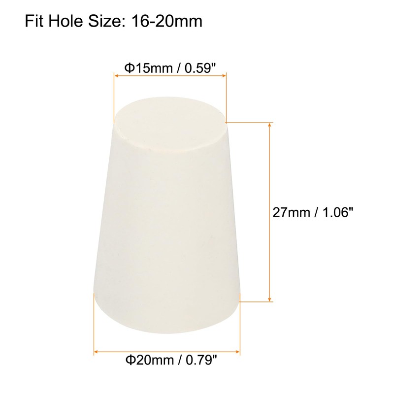 sourcing map Rubber Conical Plugs 15 mm to 20 mm