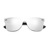 FEISEDY Trendy Rimless Mirrored One Piece Lens Sunglasses Reflective Sun
