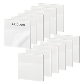 600 Sheet Transparent Sticky Notes, 3" x 3" Clear Sticky Notes Waterproof Self-Adhesive Translucent Sticky Notes pad for Books Annotation and Tracing, See Through Sticky Notes (12 Pads)