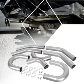 PM PERFORMOTOR 8Pcs 3 Inches Stainless Steel DIY Custom Exhaust Tubing Mandrel Bend Pipes Straight & U-Bend Kit, Universal Fit,PM-PP-X-30