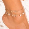 Stainless Steel Double Layer Anklet Personality Tassel Star Pearl 8