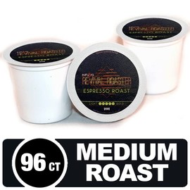 96-count Espresso Roast, (Dark Roast Coffee) Single Serve Coffee Pods for Keurig K Cup® Brewers – InfuSio Revival Roaster Gourmet Roasted Coffee (Espresso Roast, Compatible with 2.0)……