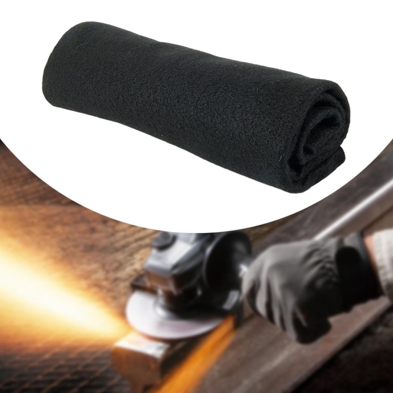 Oshhni Fireproof Welding Blanket Carbon Felt 3mm Thick Black Soldering