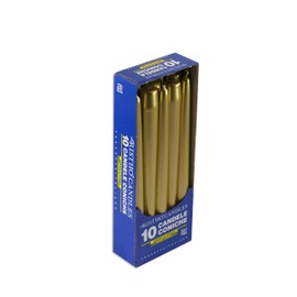 10 x Gold Tapered Candles Diameter 2.2cm Height 25cm