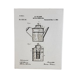 YNGLLC COFFEE PERCOLATOR PATENT SKETCH REPRODUCTION 8x10 CANVAS WALL ART HANGING LA1025