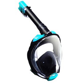PIVOT GEAR Snorkel Adult Full Face Underwater Mask Snorkeling Set Black x Green S/M