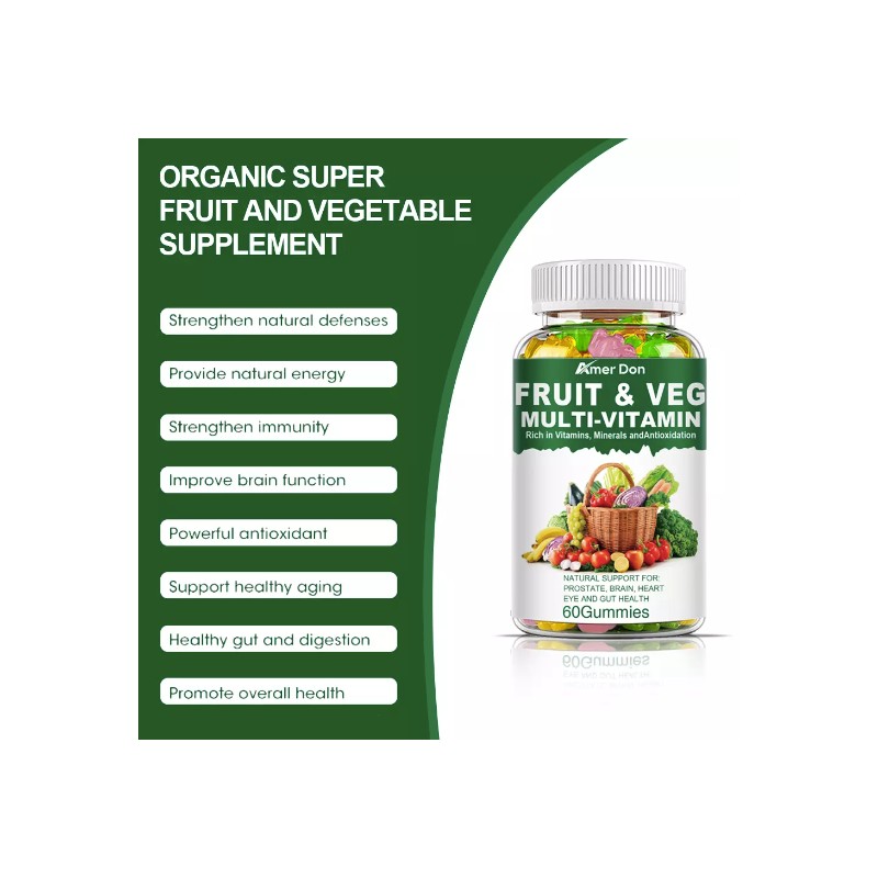 Fruits and Veggies Supplement 60 Gummies Balance of Daily Fruits