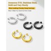 Open Hoop Earrings for Women Thick Chunky Hypoallergenic 30MM Silver