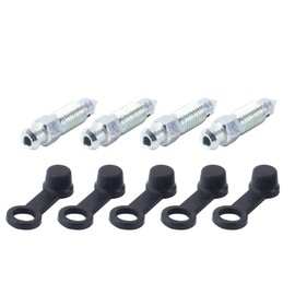 Hoite 4Pcs M8x1mm Bolt Bleed Screw with Dust Cap Galvanized Metal for Disc Brake Caliper Exhaust Motorcycle Car Brake Pump Accessories