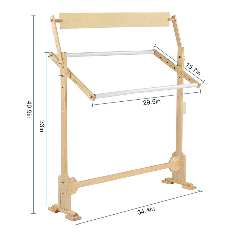 Adjustable Embroidery Stand, Wooden Frame Cross Stitch Floor Stand 360°