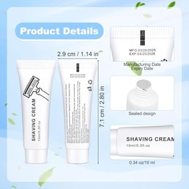 Crema de afeitar a granel, 0.3 fl oz0.35 fl oz, crema de afeitar de viaje, empaquetada individualmente, adecuada para viajes, hotel, hogar,...        