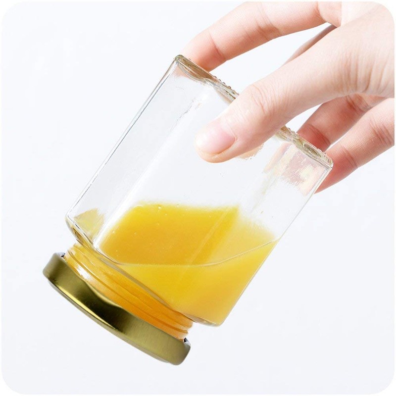 Encheng 6 oz Clear Hexagon Jars,Small Glass Jars With Lids(Golden),Mason
