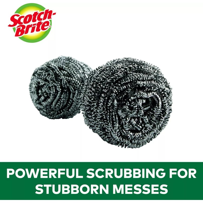 Scotch-Brite Stainless Steel Scrubber, Dish Scrubbers - 3 Scrubbers