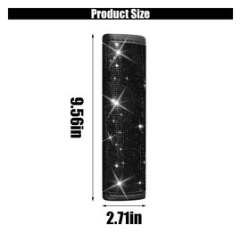 GLSOWEE 2PCS Bling Car Seat Belt Shoulder Pads, Bling Rhinestones Seat Belt Covers for Women, Car Seatbelt Strap Pad with Crystal Diamond, Car Interior Accessories for Car SUV (Black Diamond)