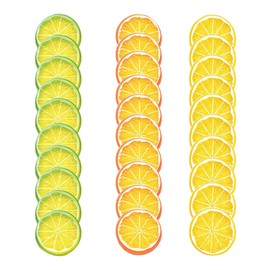 Akenhety 30pcs Artificial Lemon Slices Home Kitchen Decor Fake Fruit Basket Display Decoration Lifelike Lemon Vase Filler（Mix）
