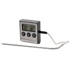 Xavax 2in1 Digitales Bratenthermometer mit Küchenuhr, abnehmbarer Temperaturfühler, Grillthermometer Ofenthermometer