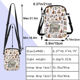 ENSIANTH La Ratatouille Paris France Inspired Crossbody Bag Anyone Can Cook GiftMouse Chef Movie Mech Remy Rat Bag (CA La CB)