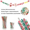 Colourful Paper Drinking Straws, Pack of 100 Colourful Christmas Print