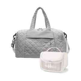 Remedare Travel Duffle Bag for Women Weekender Bag Luggage with Toiletry bag Shoe Pocket for Hospital,Gym and Airplane Travel, Grey