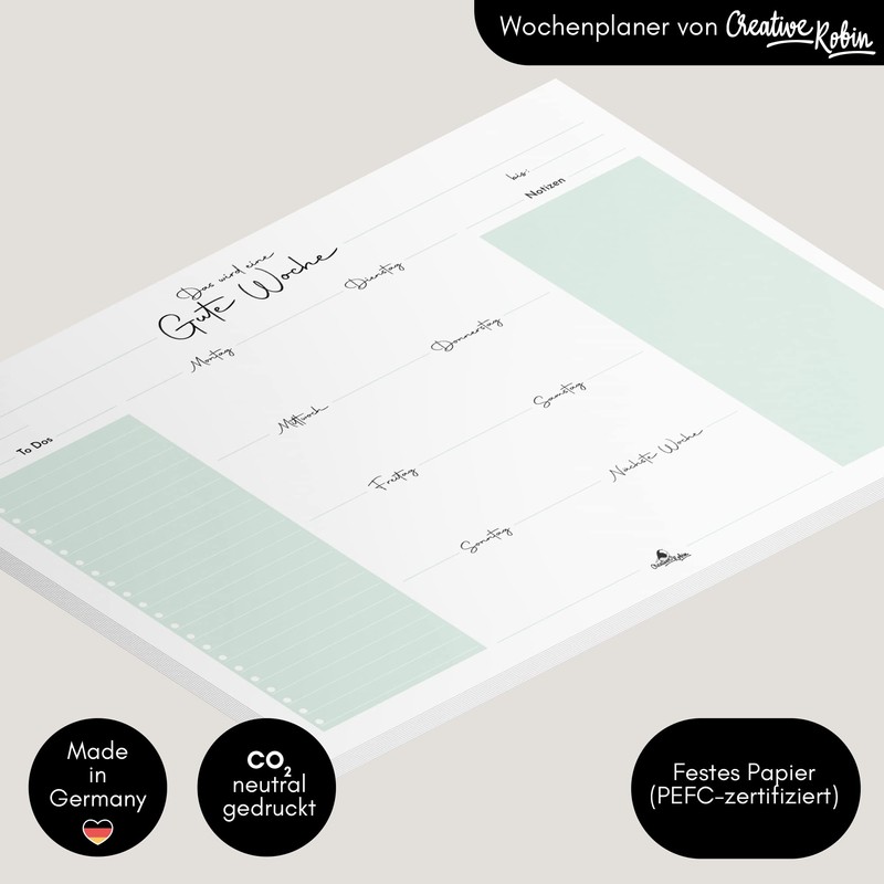 Weekly Planner Notepad A4 with 50 Sheets I ToDo List