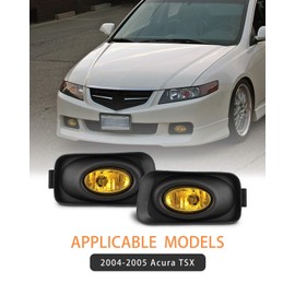 Fog Lights for 2004-2005 Acura TSX OEM Replacement Fog Lamps With Yellow Lens 2PCS AUTOWIKI