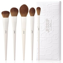 Jessup Makeup Brush Set, Face Soft Foundation, Blush, Bronzer, Contour, Highlighter, Fluffy Setting Pouch / 제섭 메이크업브러시 세트 페이스 소프트 파운데이션 블러셔 브론저 컨투어 형광펜 플러피 세팅 파우
