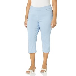 Briggs New York Women's Plus-Size Pull on Capri L Pocket, chmblu, 16W Chambray Blue