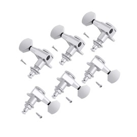 Rubatone Locking Guitar String Tuning Pegs Sealed Guitar Machine Heads Tuners Tuning Keys 3 Left 3 Right for Electric Guitar or Acoustic Guitar Chrome.