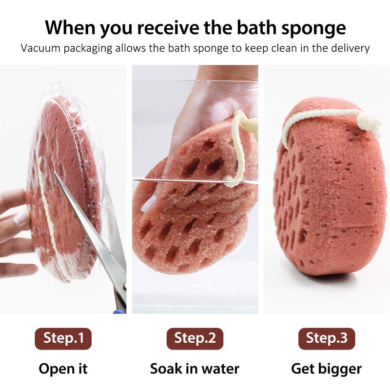 BAIMEI IcyMe Bath Sponge, Sponge Loofah Body Scrubber, Shower Pouf
