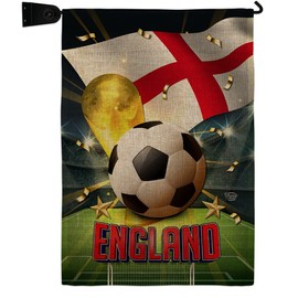 FIFA World Cup 2022 Team England Flag Outdoor Home Decor Burlap Banner Room Wall Art Patio Porch Lawn Club Bar Decorations Tapestry Yard Sign Sports Fan Trophy Game Champion Soccer Gifts Made In USA