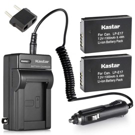 Kastar Battery 2-Pack + Charger Kit for Canon LP-E17 Battery LC-E17, LC-E17C Charger and Canon EOS M3, EOS Rebel T6i T7i T8i, EOS Rebel T6s, EOS 750D, EOS 760D, EOS 8000D, Kiss X8i Camera