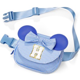QLOVEA Daughter Gifts - Birthday Gifts for 3 4 5 6 7 8 9 10 11 12 13 Year Old Girls, Initial Fanny Pack Crossbody Bag Belt Bag Purse for Teen Girls Blue H
