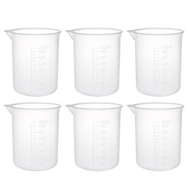 sourcingmap Measuring Cup 150ml PP Plastic Graduated Beaker Transparent for Lab Kitchen liquids 6pcs