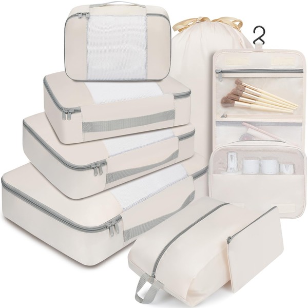 BAGAIL 8 Set Packing Cubes Various Sizes Packing Organizer for