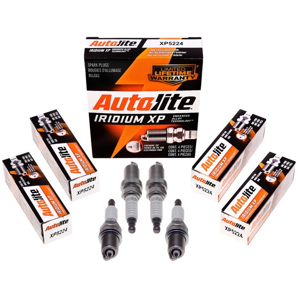 Autolite Iridium XP Automotive Replacement Spark Plugs, XP5224 (4 Pack)