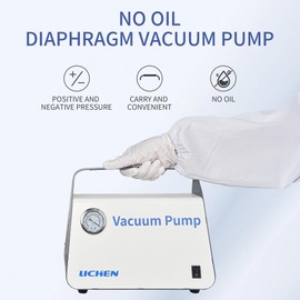 LICHEN Vacuum Pump Oil Free Diaphragm Vacuum Pressure Pump with 15 L/min Flow Rate with Dual Pressure,Portable with Hose Kit for Liquid Filtration