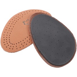 Ipetboom Half 1/2 Leather Inserts with Forefoot Latex Cushion - Half Insoles Comfortable Leather & Latex Inserts Front Insole Shoe Pad Cushion Holes Design - Size S