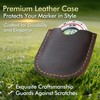 Titanium Steel Golf Green Reader with Genuine Leather Case -